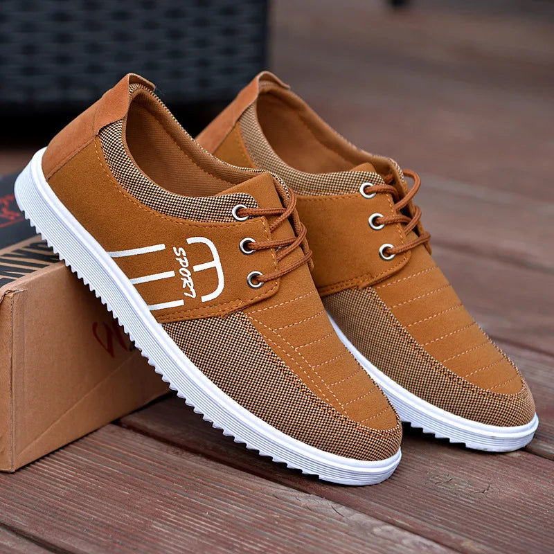 Men Brand Canvas Shoes Lightweight Sneakers Autumn Men  Breathable Vulcanized Shoe Lace Up Work Footwear Man Drive Shoe