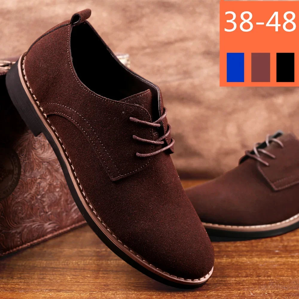 Chaussure Homme Suede Leather Men Shoes Oxford Casual  Classic Sneakers Comfortable Footwear Dress Large Size Flats