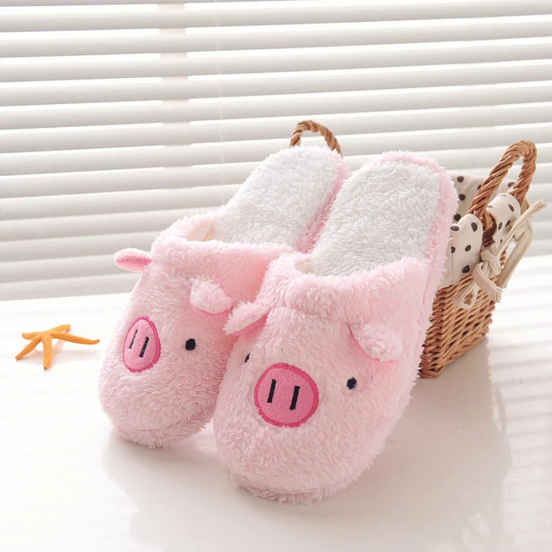 Winter Women's Slipper Home Shoes For Women Chinelos Pantufas Adulto Fashion Lovely Bear Pig Indoor House Slippers