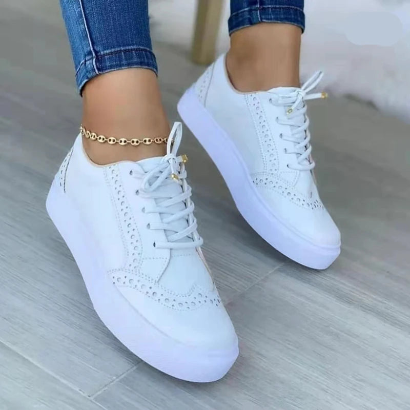 New Sneakers Women Flat Casual Sneaker Spring Fashion Versatile Lace Up Walking Women Shoes Zapatos De Mujer Tendencia