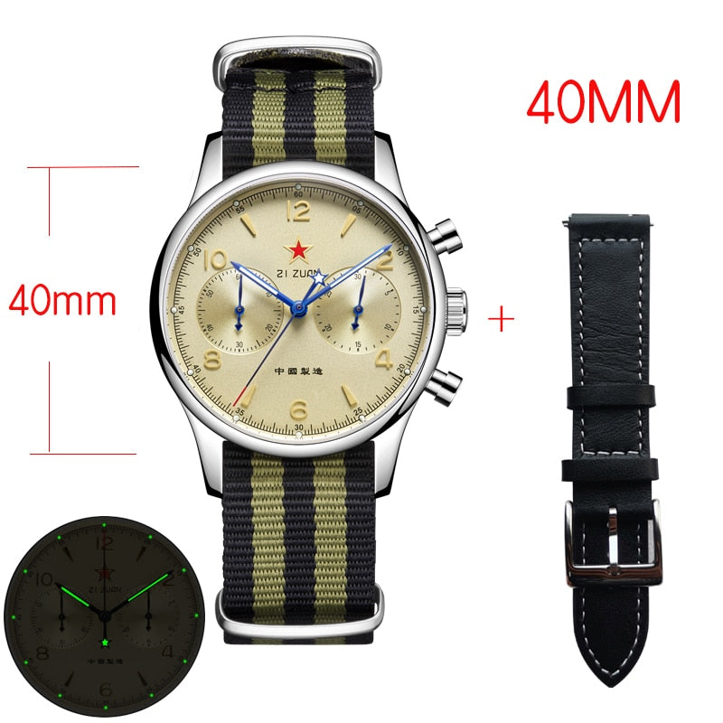 Chronograph Seagull Movement 1963 Mechanical Watch For Men 40mm ST1901 Sapphire 38mm Men Watch