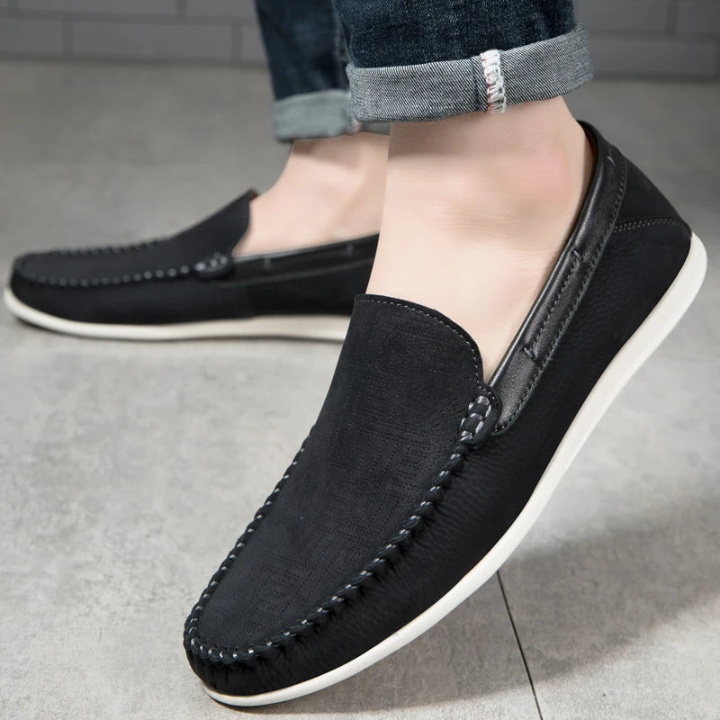 Man Shoes Classic Fashion Italian Style Genuine Leather Men Loafers Slip-On Mens Office Loafers High Quality Men Luxury Shoes