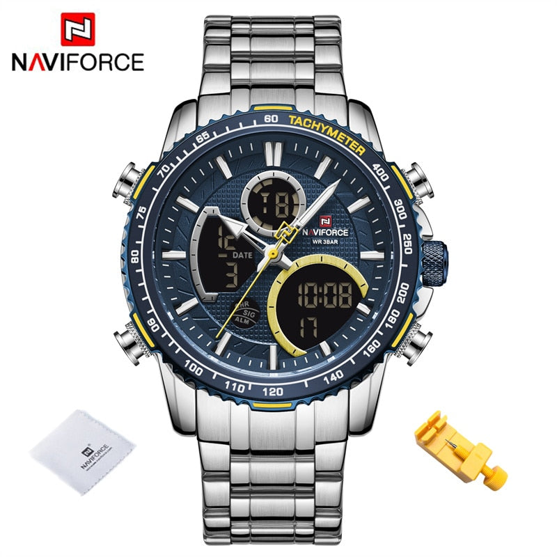 Men Watch Luxury Brand Sport Watch For Men Chronograph Quartz Wristwatch Military Waterproof Steel Band Clock