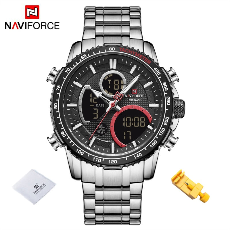 Men Watch Luxury Brand Sport Watch For Men Chronograph Quartz Wristwatch Military Waterproof Steel Band Clock