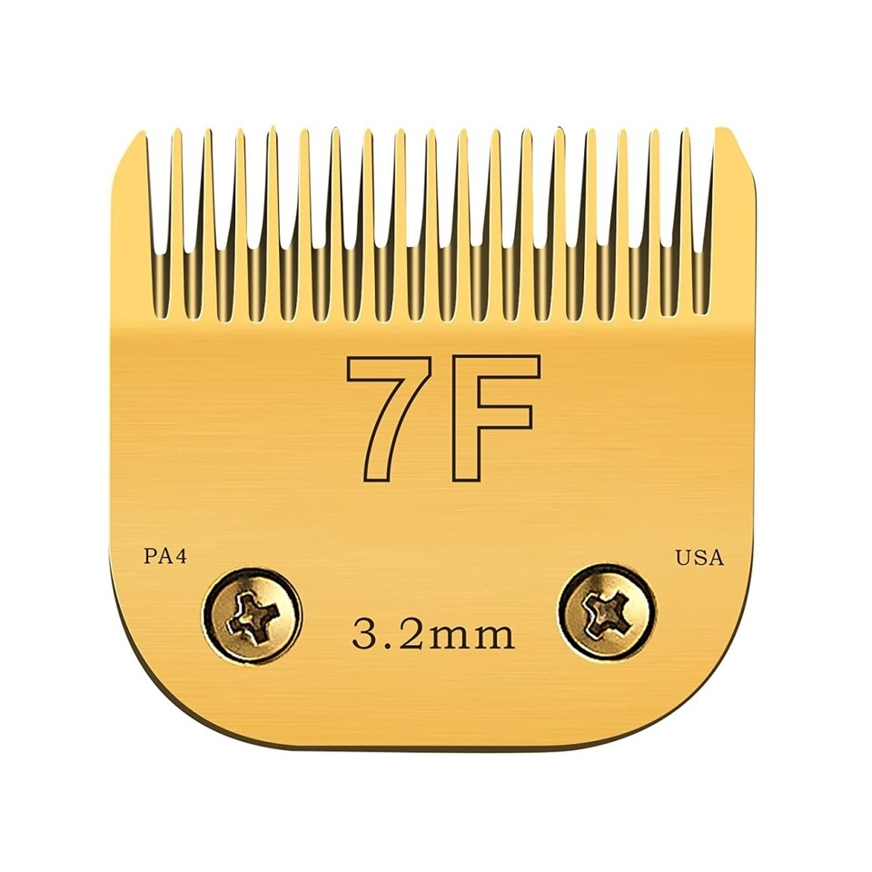 Gold Detachable Pet Electric Shear Stainless Steel Blade 4F/5F/7F/10/15  Compatible With Andis, Oster A5, Wahl KM Series 7F 3.2mm