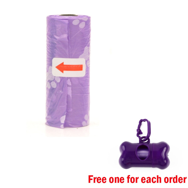 100 Rolls Dog Poop Bags Pet Waste Garbage Bags Unscented Outdoor Carrier Holder Dispenser Clean Pick Up Tools Pet Accessories purple, 10 rolls 150 bags