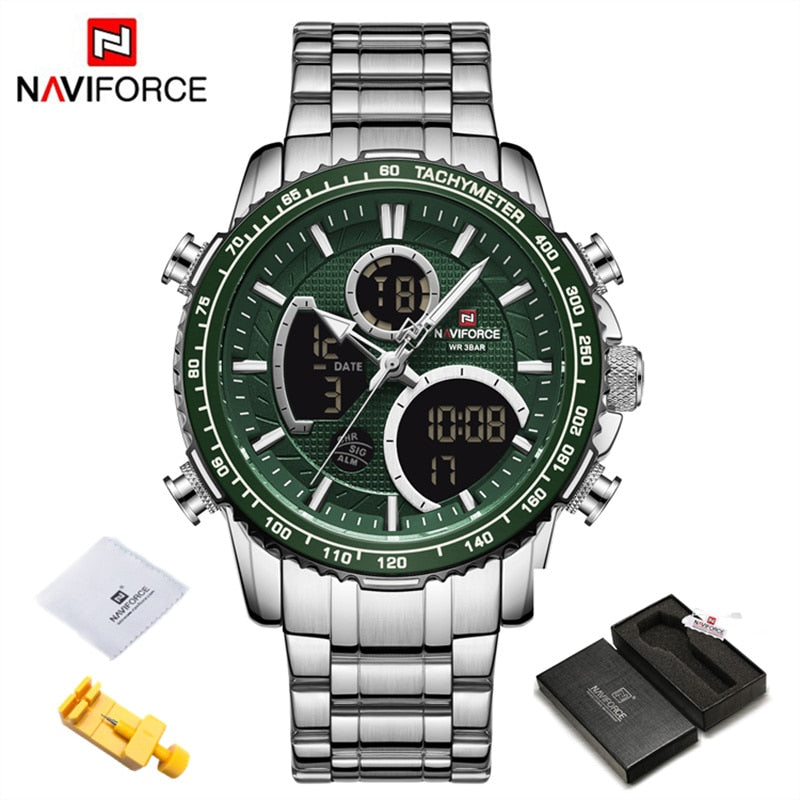 Men Watch Luxury Brand Sport Watch For Men Chronograph Quartz Wristwatch Military Waterproof Steel Band Clock