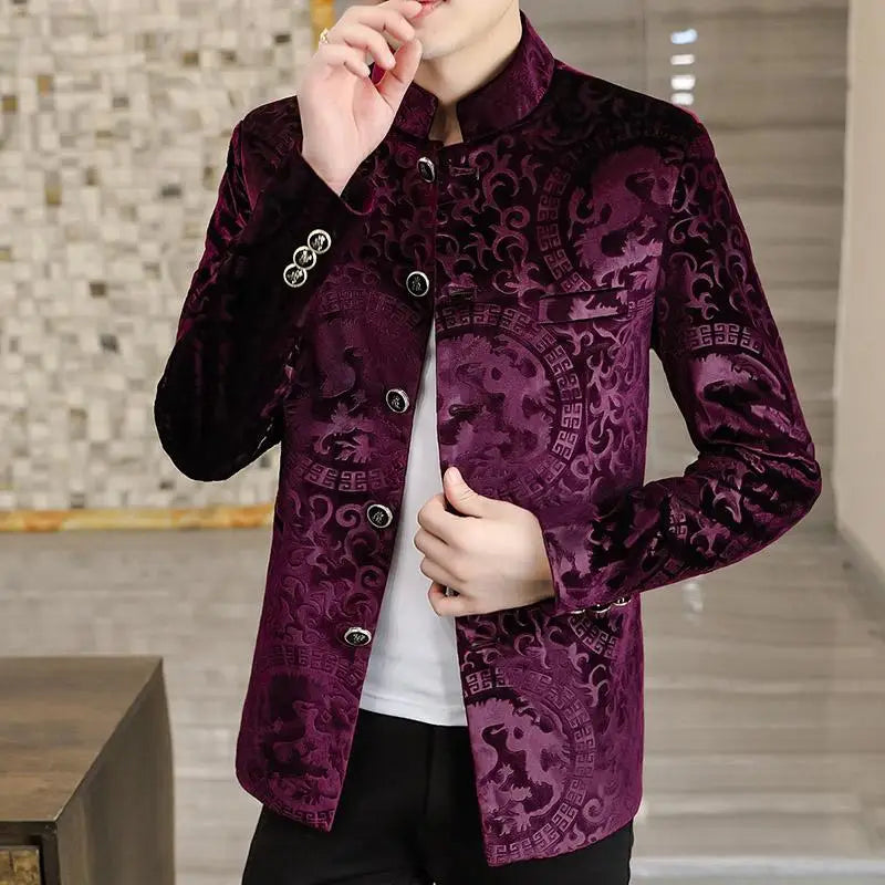 New Autumn Winter Thickened Canaries Horse Runner Man Thickened Individual Coat red, L (EUR XS)