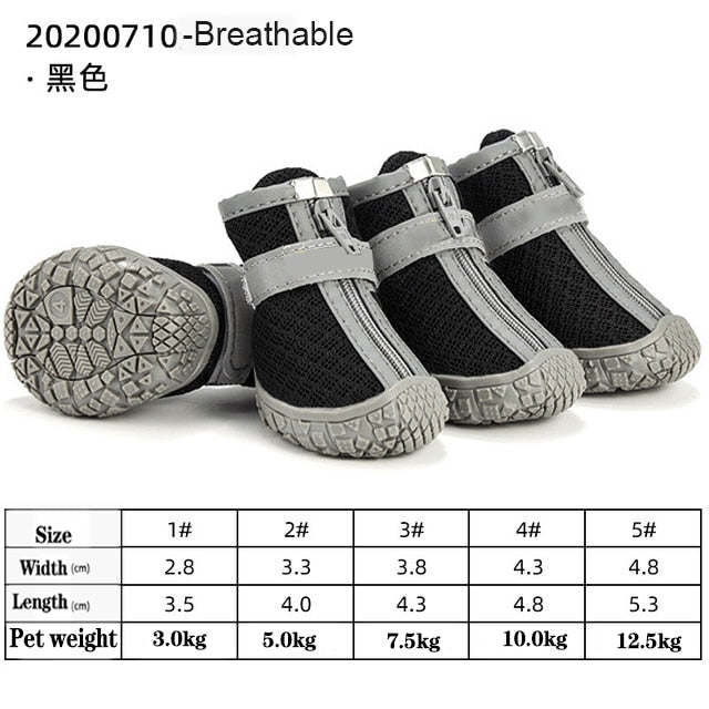 4pcs/set Waterproof Pet Dog Shoes Antiskid Puppy Rain Shoes Chihuahua Walking Boots Breathable Cat Socks Pet Paw Accessories C, 1