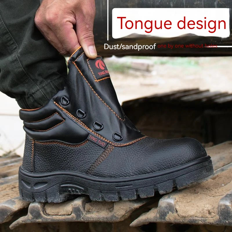 Wear-resisting Men Work Safety Boots Anti-smash Anti-puncture Work Sneakers Waterproof Boots Indestructible Protective Work Boot