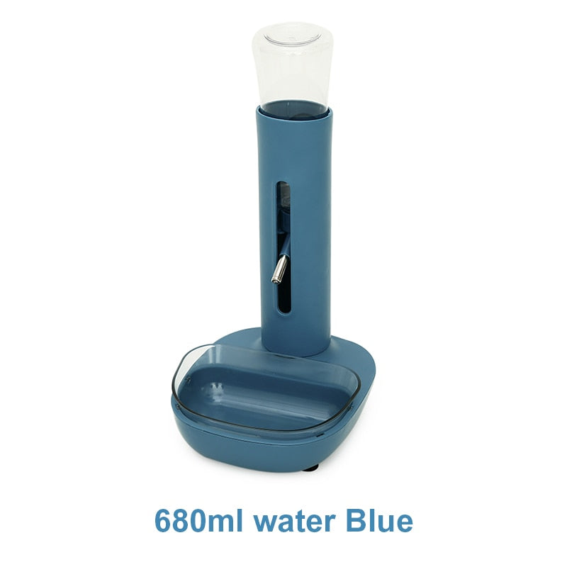 Pet Dog Water Dispenser Not Wet Mouth Automatic Water Dispenser Cat Water Dispenser Mobile Vertical Kettle Pet Supplies 680ml-blue