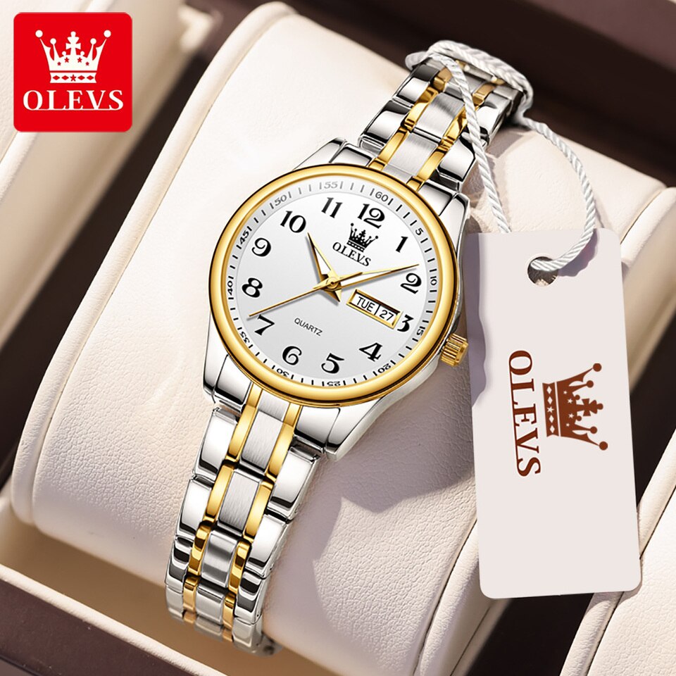 Luxury Quartz Watch for Women Elegant Stainless Steel Watch Luminous Waterproof Wristwatch Ladies Dress Watch