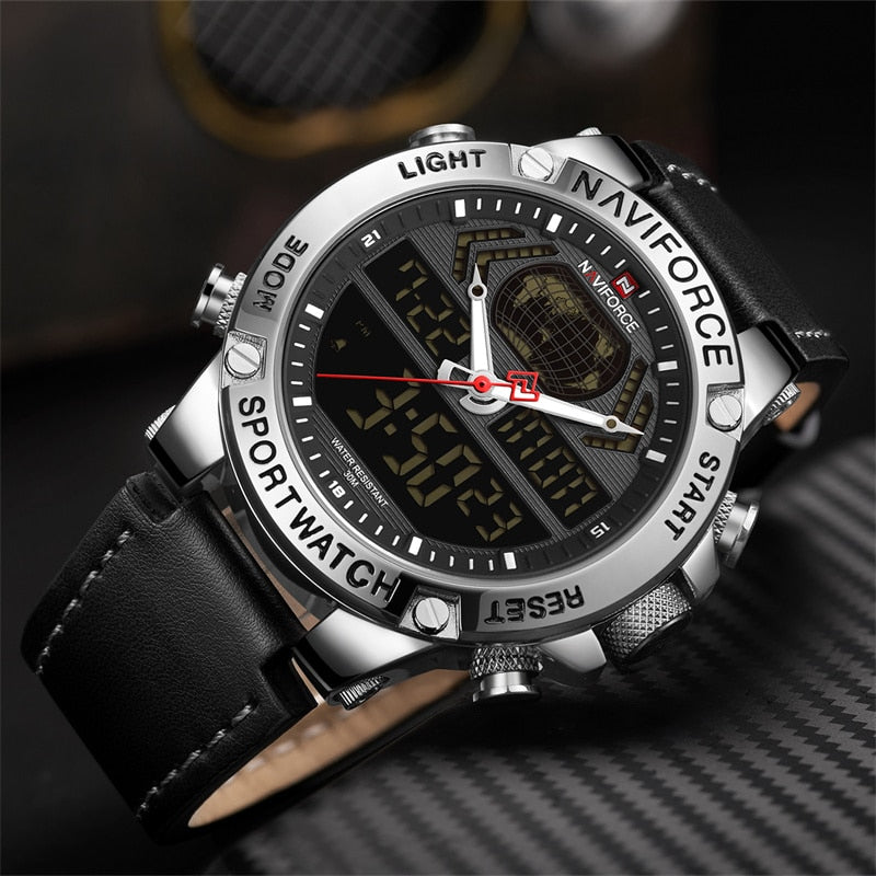 Luxury Mens Sport Watches Military Waterproof Digital Alarm Chronograph Quartz Wristwatch Male Clock Relogio Masculino