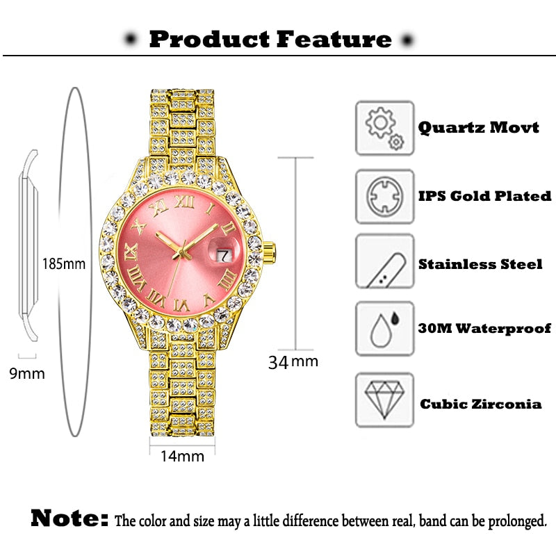 New Pink Women Watch Luxury Small Face Elegant Quartz Watches For Ladies Icy Look Party Jewelry Mini Babe So Cute Arm Clock