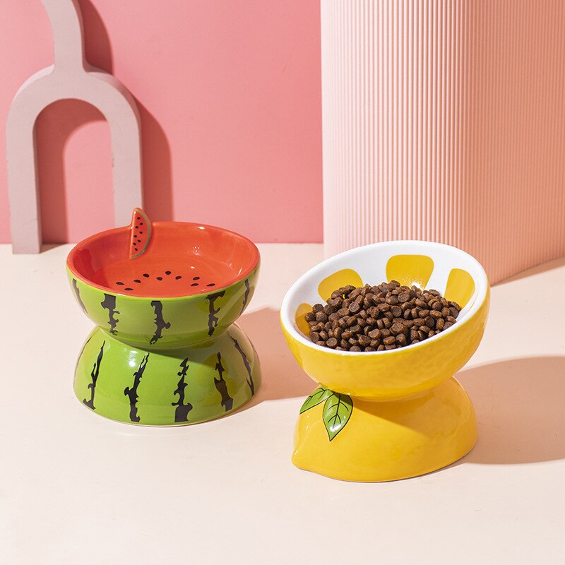 Cat Ceramic Bowl Fruit Shape Small Dogs Food Water Snack Bowls Pet Elevated Drink Eat Feeders Puppy Cats Cute Feeding Supplies food and water bowl