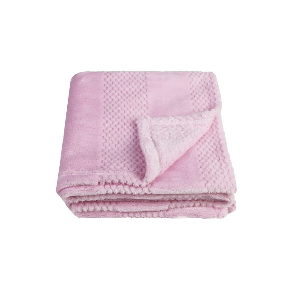 Pet Blanket Dog Fluffy Towel Blanket  Fleece Sleeping Cover Towel Cushion for Dog Cats Mat Bed,Blanket for Beds Winter Warm Pink, 50X70CM