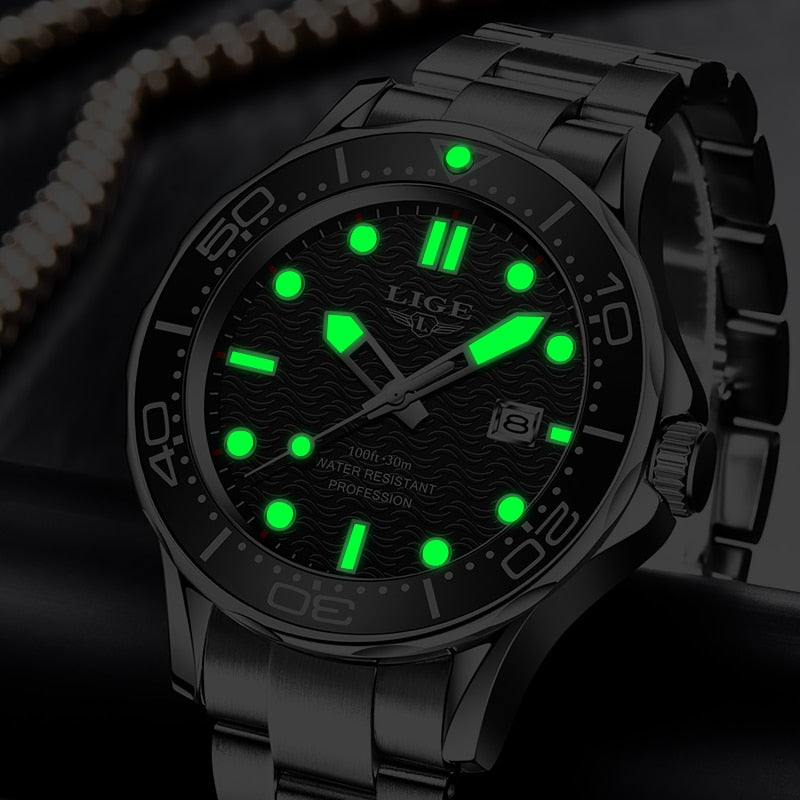 Men Watch Business Date Watch for Men Luxury Sport Quartz Watches Waterproof Luminous Silicone Wristwatch Relogio Masculino