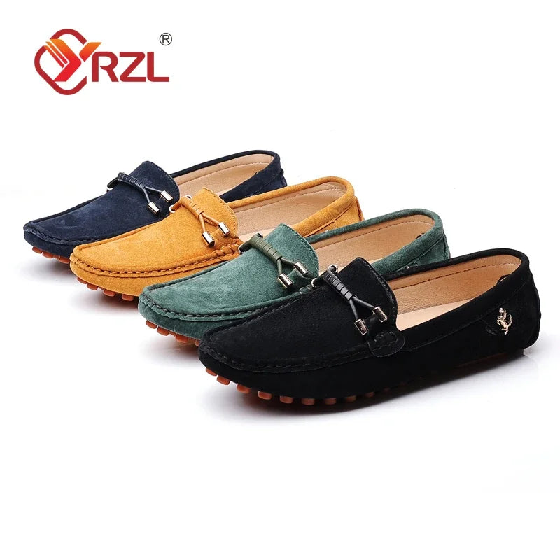 Loafers Men Big Size 48 Soft Driving Moccasins High Quality Flats Genuine Leather Shoes Men Slip-on Suede Loafers for Men