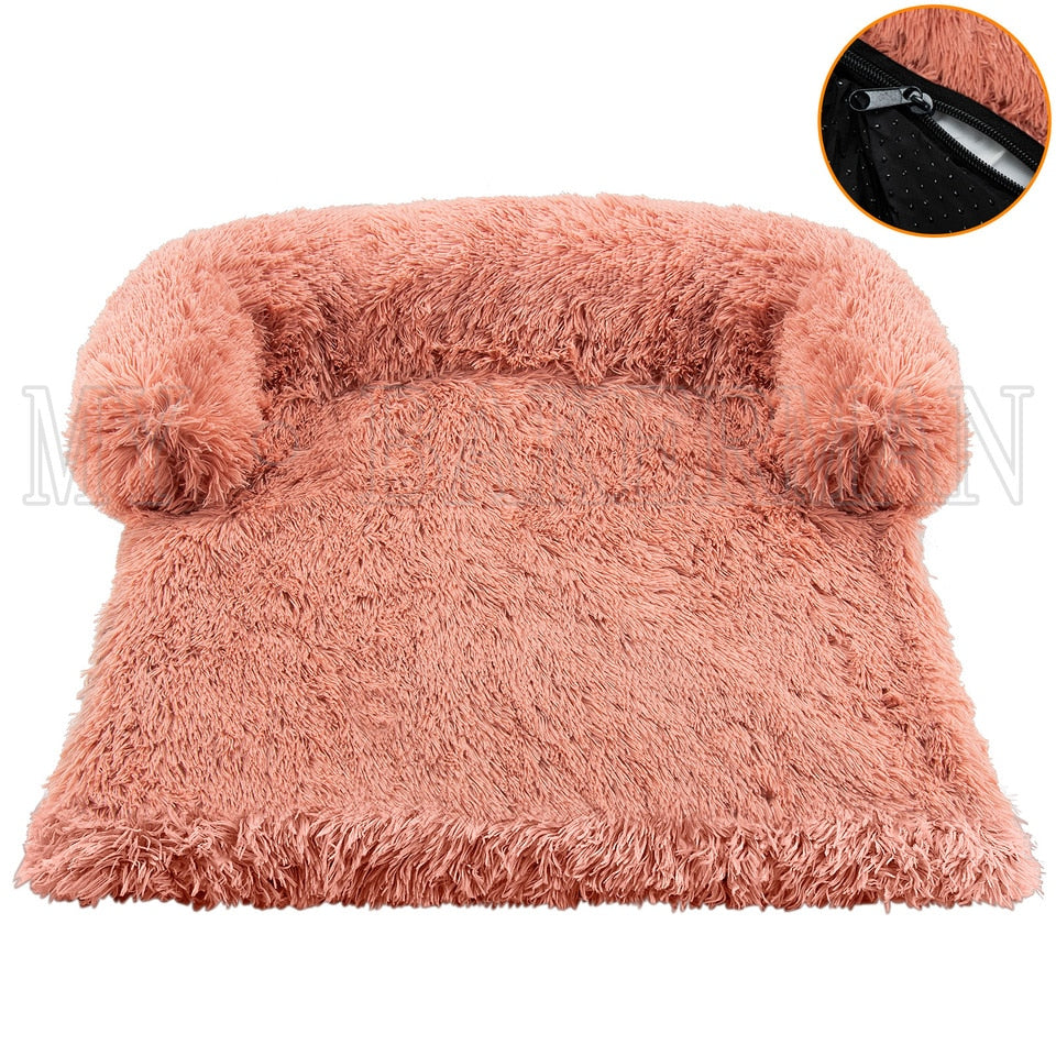 S-XXL  Pet Dog Bed Sofa For Dog Pet Calming Bed Warm Nest Washable Soft Furniture Protector Mat Cat Blanket Large Dogs Sofa Bed s-Pink-zip, XXL for 99IBS