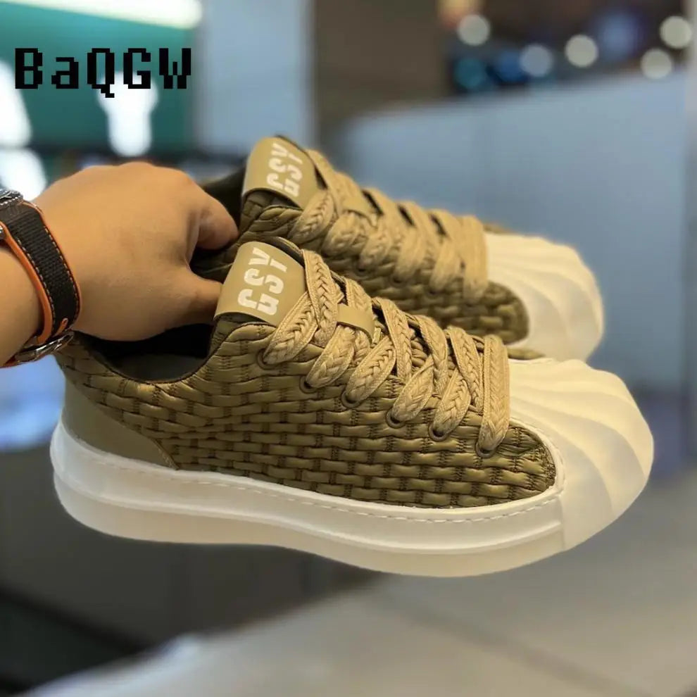 Designer Striped Patchwork Breathable Shoes Man Fashion Soft Lightweight Skateboard Sneakers Retro Camel Summer Shoes