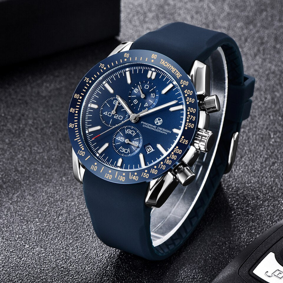 PAGANI DESIGN Business Men Quartz Watch Sapphire Steel Chronograph Cross Country Sports Waterproof Watches