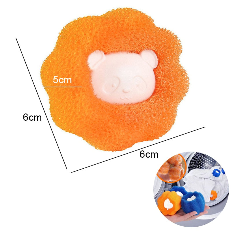 Silicone Double Sided Pet Hair Remover Lint Remover Clean Tool Shaver Sweater Cleaner Fabric Shaver Scraper For Clothes Carpet Laundry ball orange