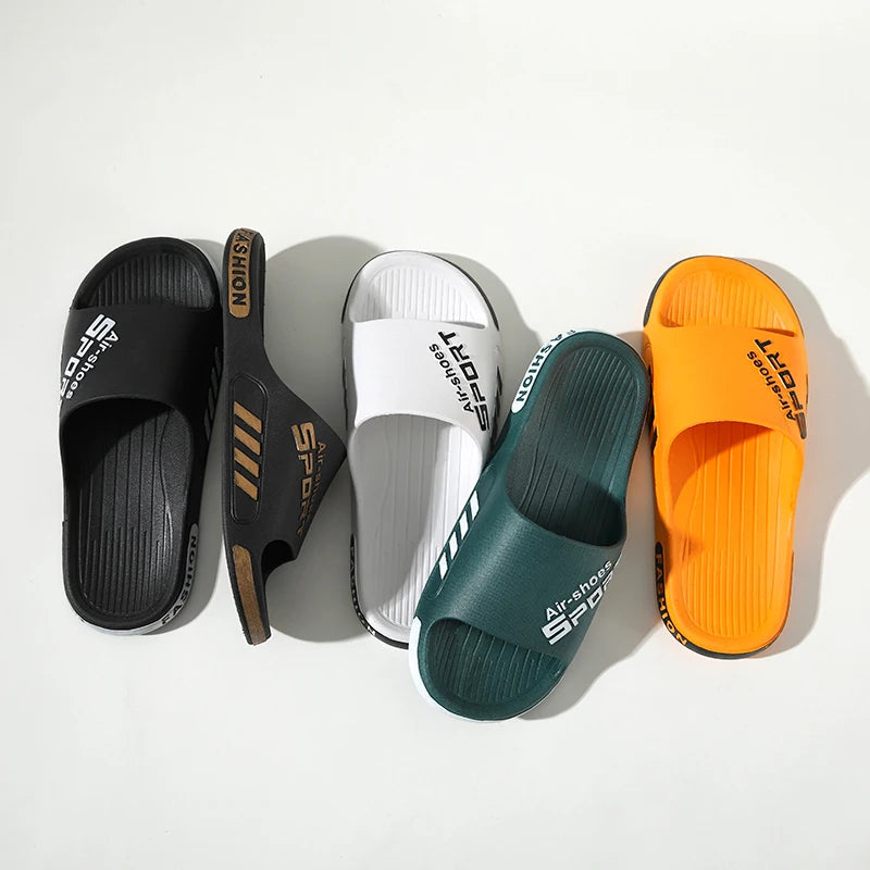 Men Slippers Summer PVC Soft Slippers for Male Outdoor Thicken Anti-slip Beach Sandals Bathroom Home Flip Flop