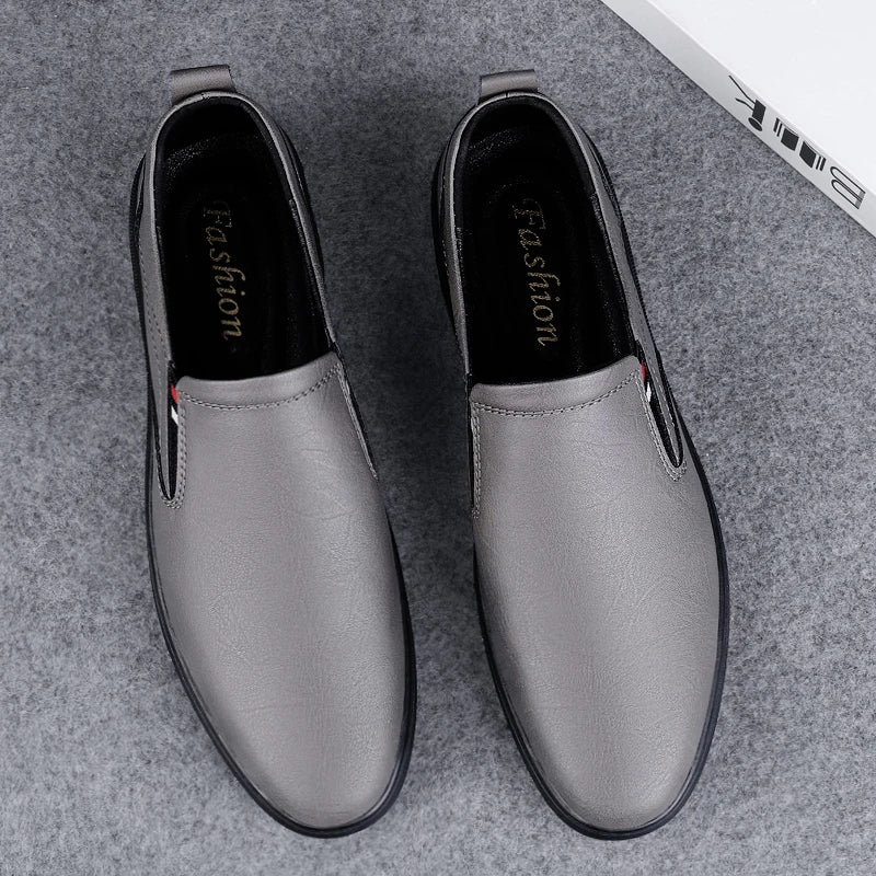 British Style Gents Genuine Leather Handmade Dress Men's Shoes Round Toe Italian Casual Cow Leather Loafers Dress Shoes for Man