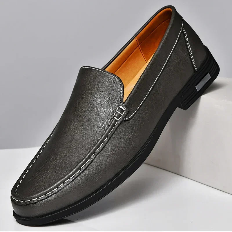 Genuine Leather Men Footwear Slip on Office Man Formal Shoes Wedding Party Men Dress Shoes Breath Driving Lazy Loafers Moccasins