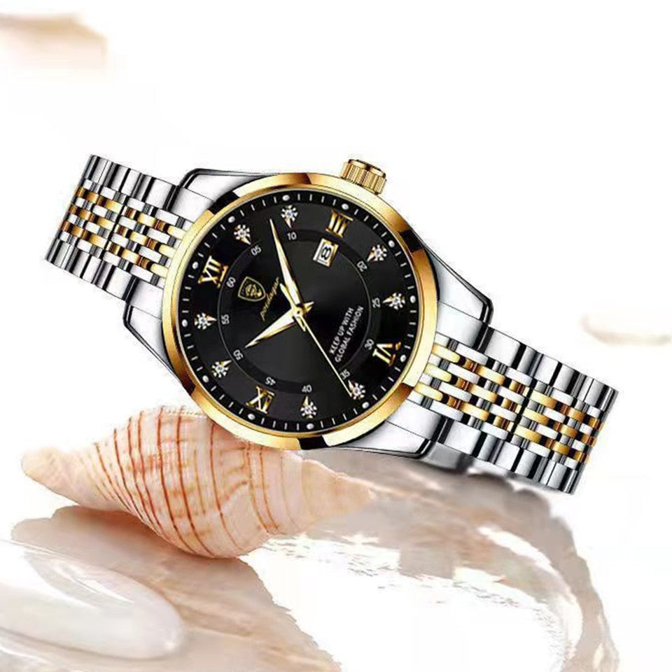 New Women Watch Top Brand Rose Gold Stain Steel Waterproof Date Quartz Ladies Watch Luxury High Quality Clock Gifts