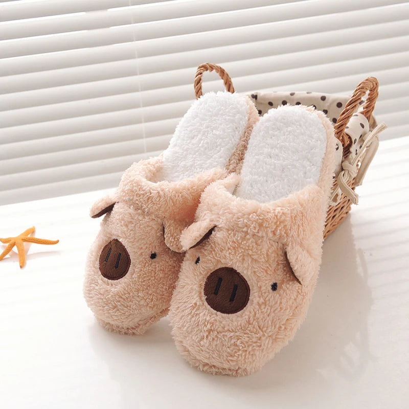 Winter Women's Slipper Home Shoes For Women Chinelos Pantufas Adulto Fashion Lovely Bear Pig Indoor House Slippers