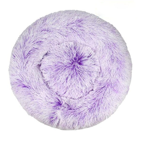 Dog Bed Super Soft Washable Long Plush Pet Kennel Deep Sleep Dog House Velvet Mats Sofa For Dog Basket Pet Cat Bed Drop shipping tie-dyed Purple, 40CM