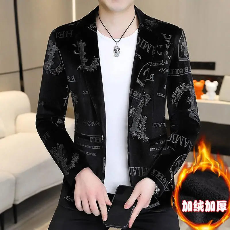 New Autumn Winter Thickened Canaries Horse Runner Man Thickened Individual Coat black 2, XL (EUR S)