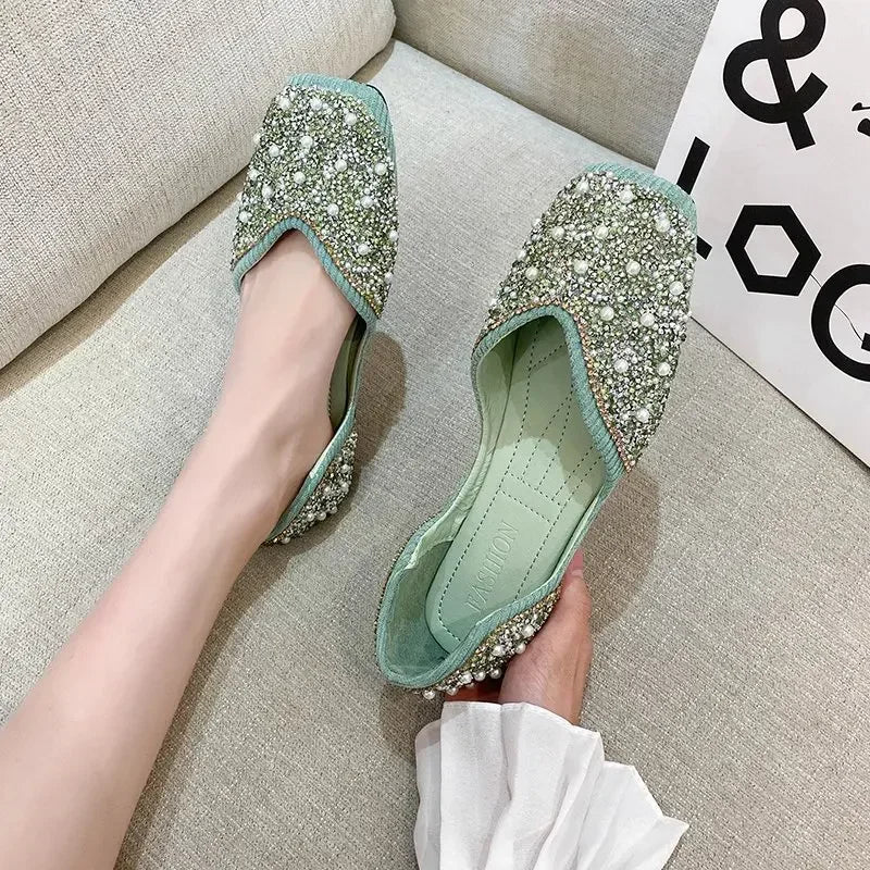 Women Fashion Flat Single Shoes Female Autumn Pointed Toe Shoes Flat Loafers Soft Sole Ladies Plus Size