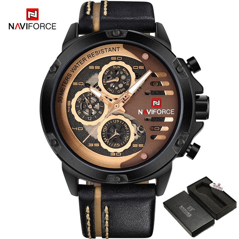 Men Watches Top Brand Luxury Waterproof 24 hour Date Quartz Watch Man Leather Sport Wrist Watch Men Waterproof Clock BRGBN BOX, China