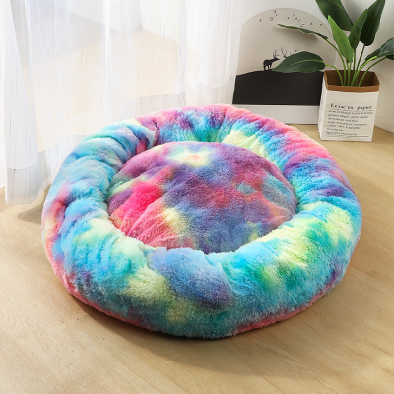 Dog Bed Super Soft Washable Long Plush Pet Kennel Deep Sleep Dog House Velvet Mats Sofa For Dog Basket Pet Cat Bed Drop shipping Muliticolor 2, 40CM