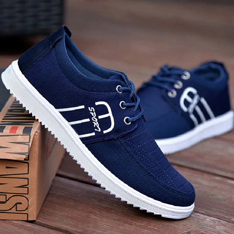 New Casual Canvas Shoes for Men Lightweight Sports Breathable Shoes Men's Classic Vulcanized Shoes Fashion Lace Up Footwear