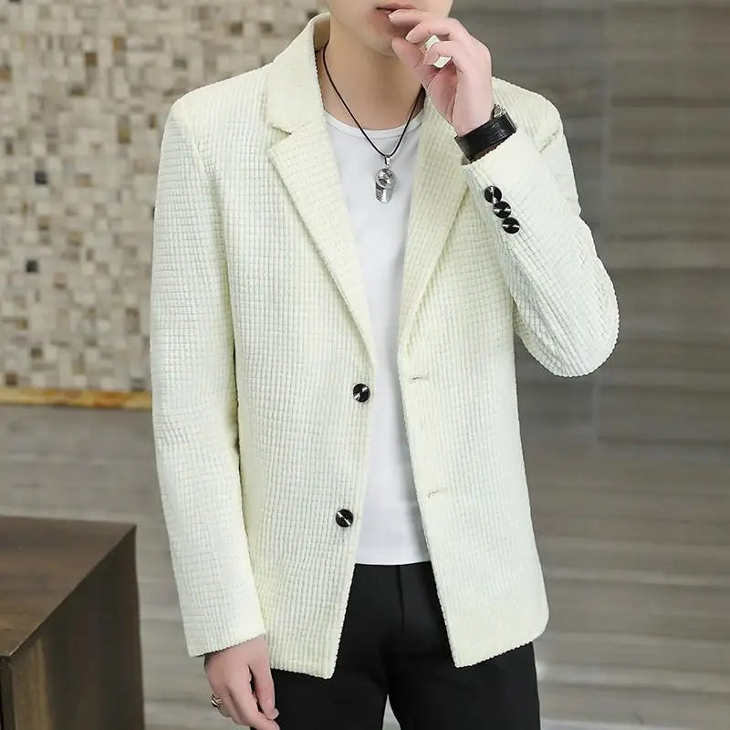 New Autumn Winter Thickened Canaries Horse Runner Man Thickened Individual Coat off-white 1, L (EUR XS)