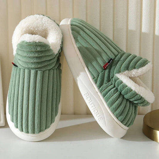 New Fur Slippers For Women Men Winter Furry Fashion Warm Ankles Plush Cozy Slides For Home Indoor Soft Sole Cotton Shoes