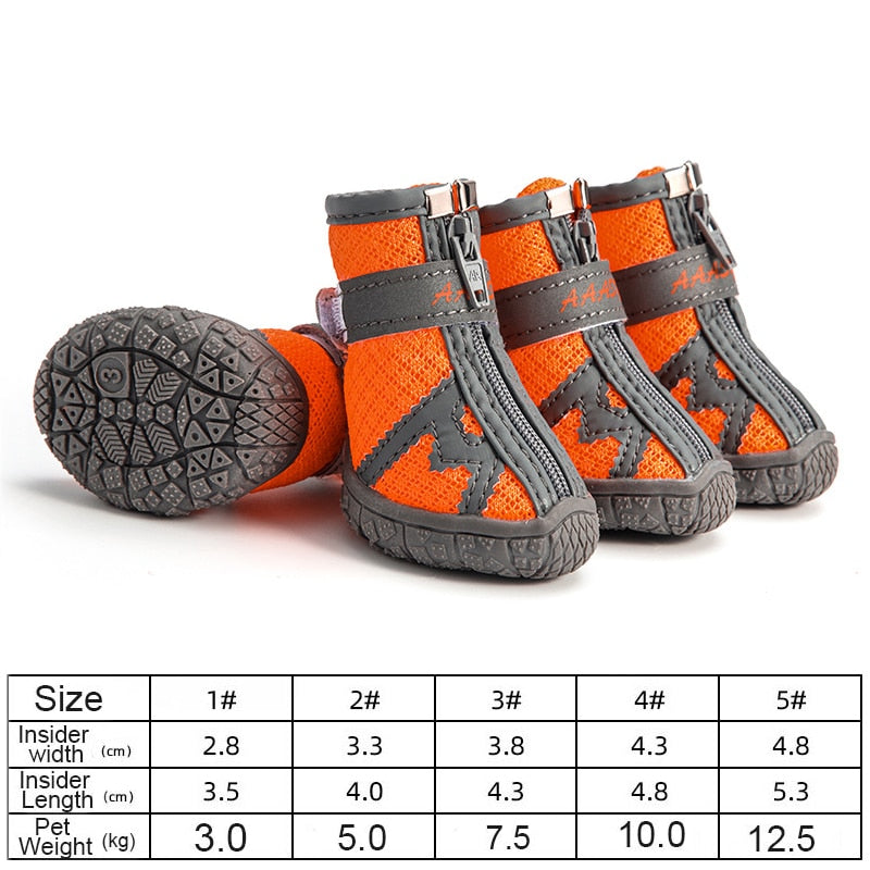 4pcs/set Waterproof Pet Dog Shoes Antiskid Puppy Rain Shoes Chihuahua Walking Boots Breathable Cat Socks Pet Paw Accessories Y, 1