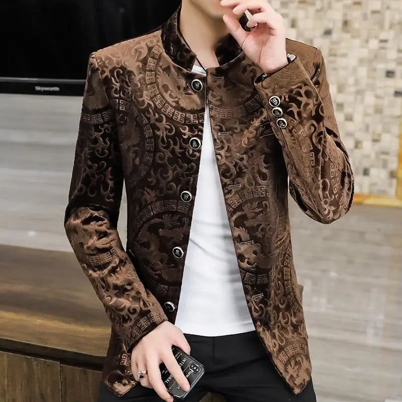 New Autumn Winter Thickened Canaries Horse Runner Man Thickened Individual Coat brown, M (EUR XXS)