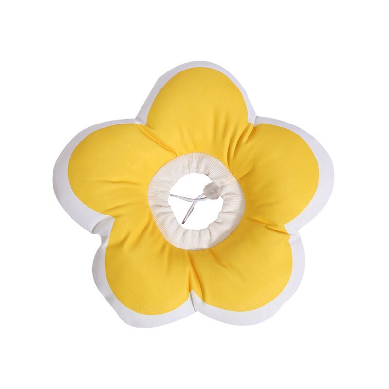 Pet Collar Anti-Bite Surgery Anti-Lick Wound Healing Protection Sunflower Shaped Cat Recovery Collar Elizabethan Collar Cats C yellow, XS