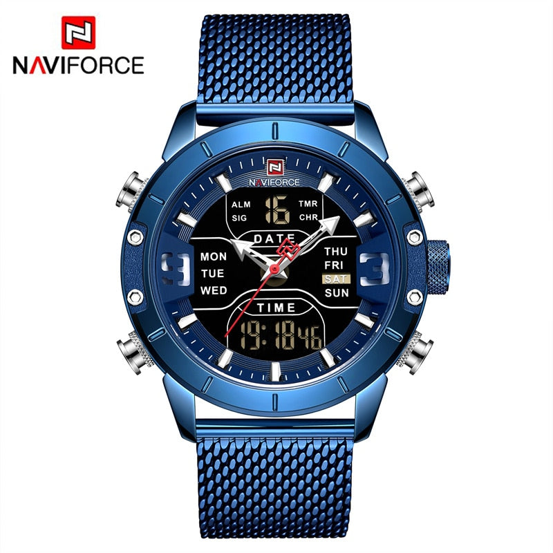 Men Watch Top Luxury Brand Men Military Sport Quartz Wrist Watches Stainless Steel LED Digital Clock Relogio Masculino