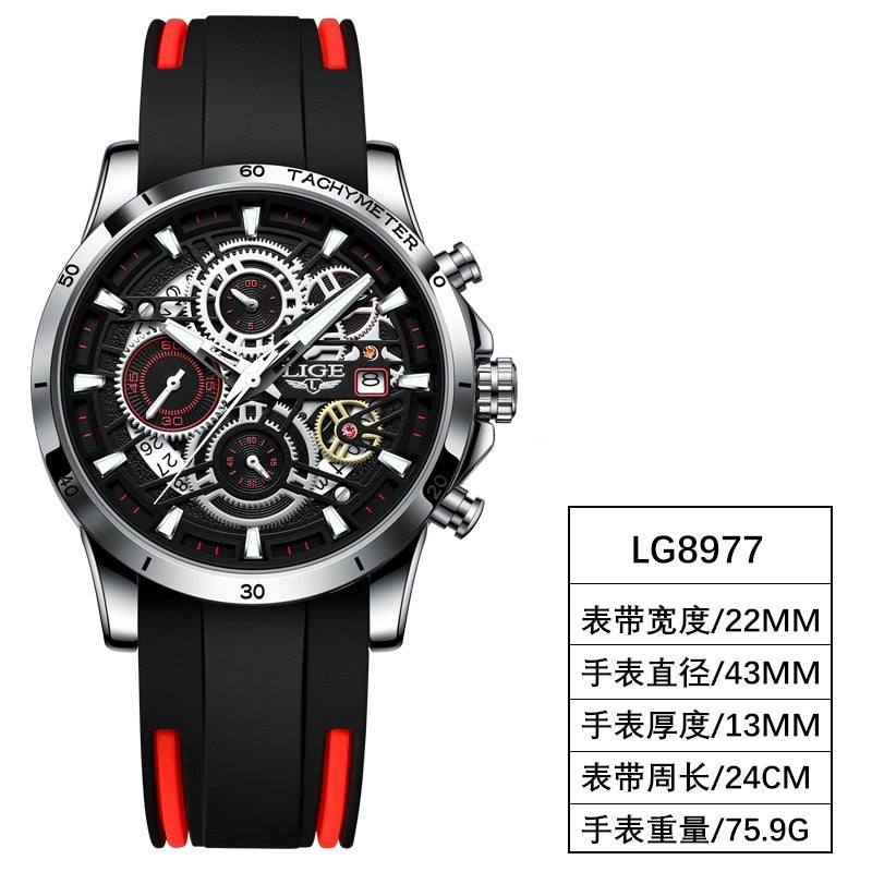 Men Watches Top Brand Stainless Steel Hollow Sports Waterproof Quartz Watch Men Military Wristwatch Relogio Masculino