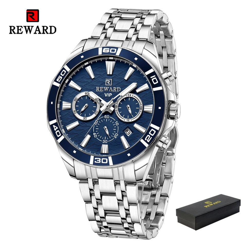 New Design Business Watches for Men Stainless Quartz Wristwatches Waterproof Chronograph Luminous Sport Wrist Watch RD81134M-B Box