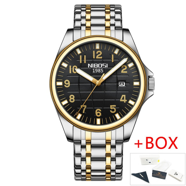 Top Brand Luxury Mens Watches Luminous Waterproof Stainless Steel Watch Quartz Men Date Calendar Business Wristwatch