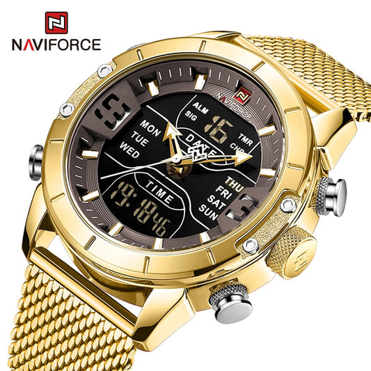 Men Watch Top Luxury Brand Men Military Sport Quartz Wrist Watches Stainless Steel LED Digital Clock Relogio Masculino