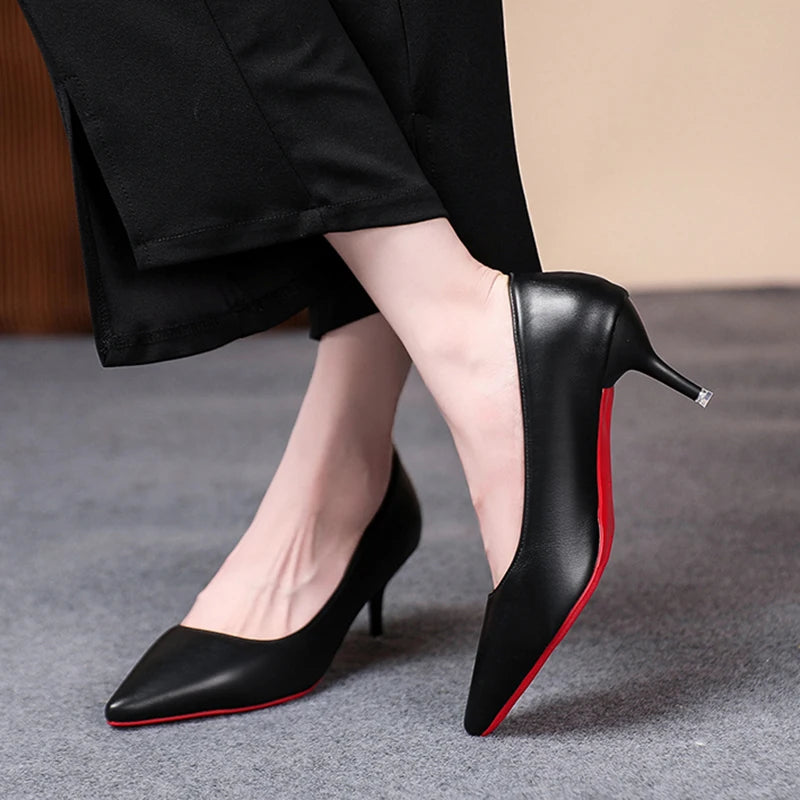 Classic Black Stiletto Heels Pumps Women Spring Patent Leather Office Shoes Woman Plus Size Toe High Heels Shoes