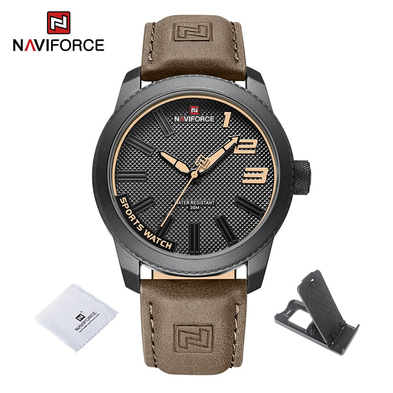 New Male Wristwatch Military Sports Shockproof Waterproof Leather Watch Men Fashion Casual Clock Relogio Masculino BYBN