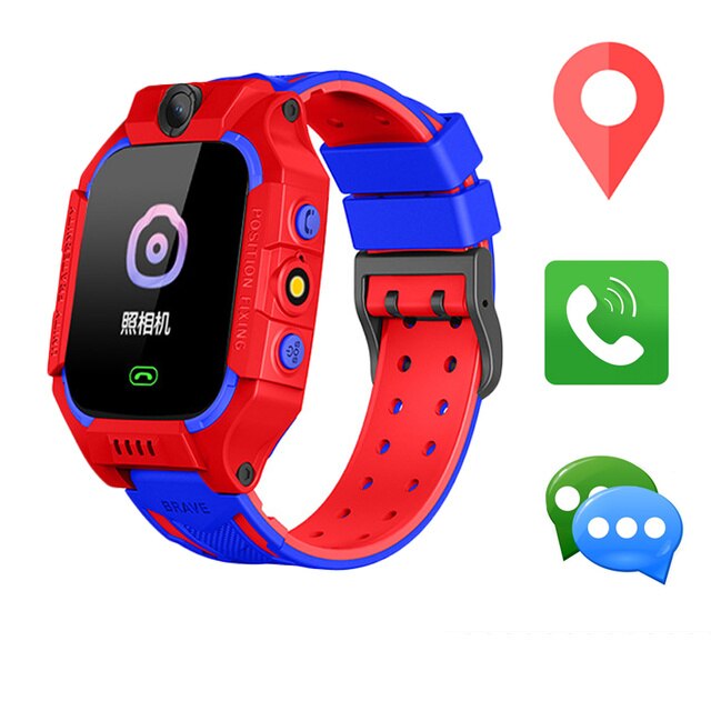 Smart Watch Student Kids Gps HD Call Voice Message Waterproof Smartwatch For Children Remote Control Photo Male And Female Watch RED, China